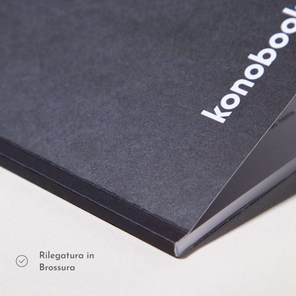 Quaderno nero rilegato in brossura Konobooks