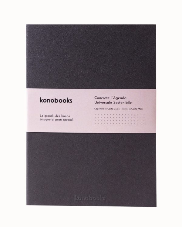 Agenda Senza Data Ecologica Konobooks Nera - Design Minimal Made in Italy