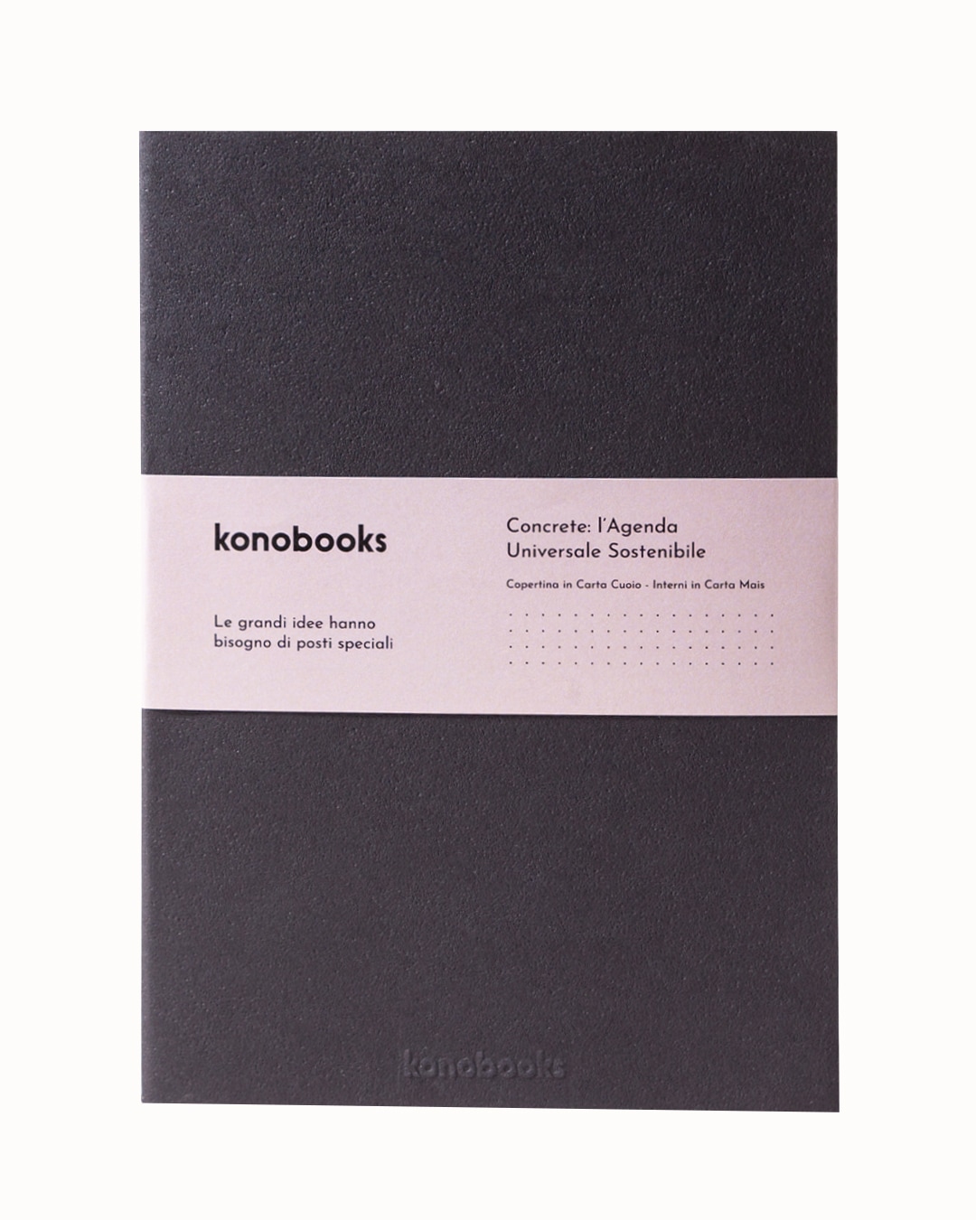 Agenda Senza Data Ecologica Konobooks Nera - Design Minimal Made in Italy Agenda Senza Data Ecologica Konobooks Nera - Design Minimal Made in Italy