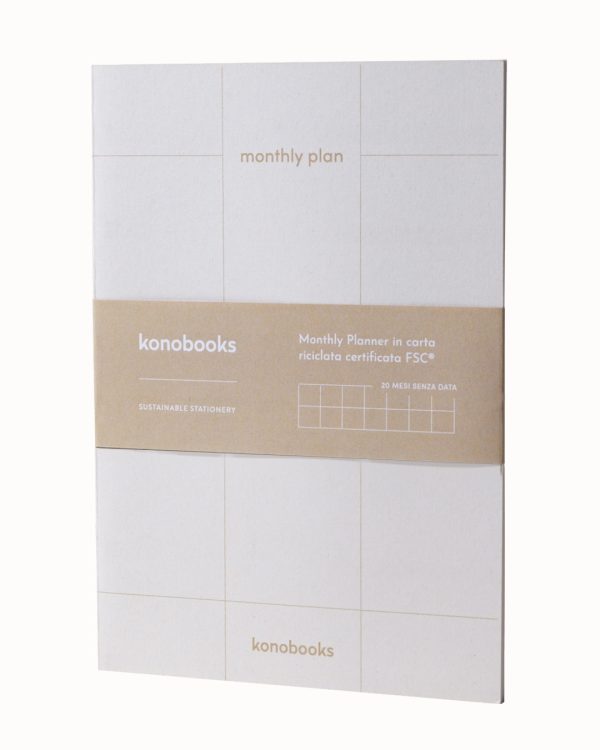 Planner Mensile in carta riciclata - Monthly Planner ecologico Konobooks